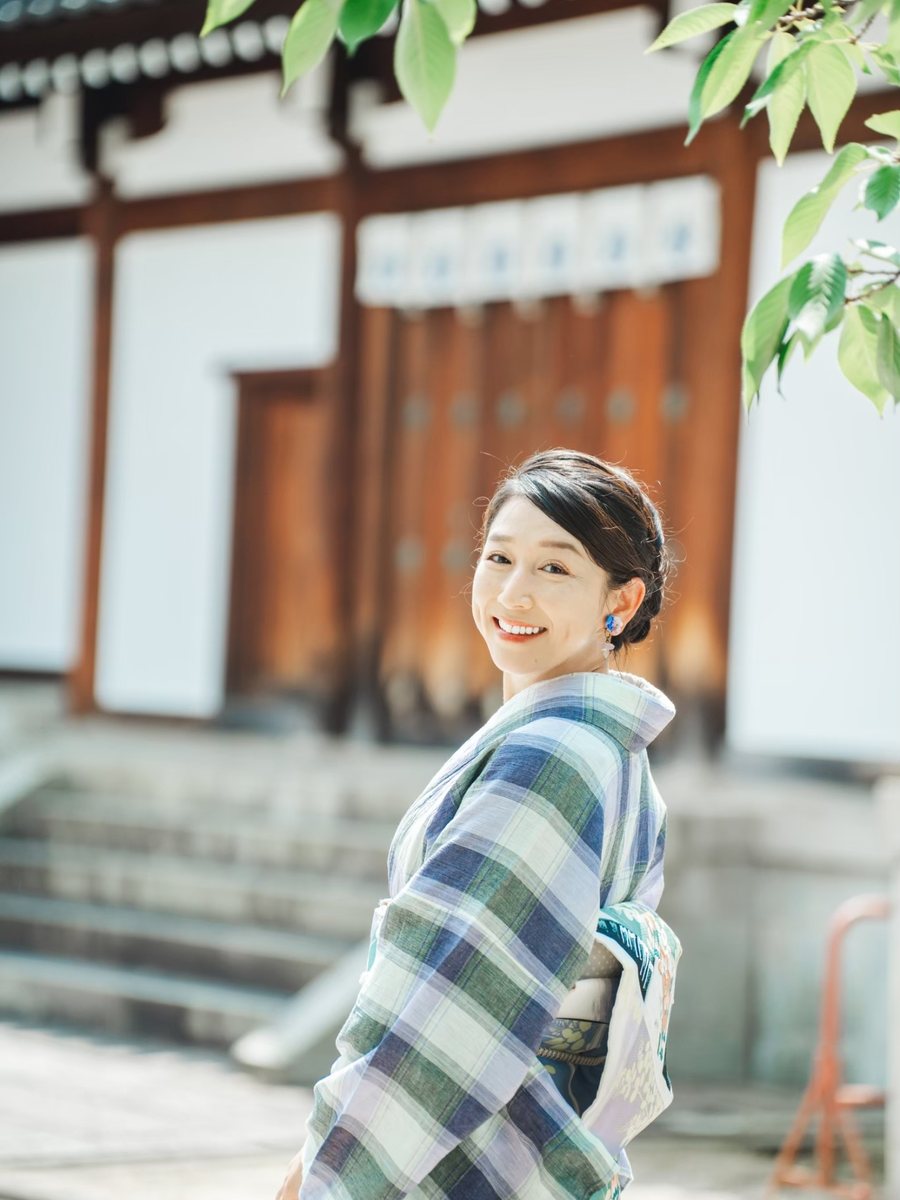 着物での屋外プロフィール撮影